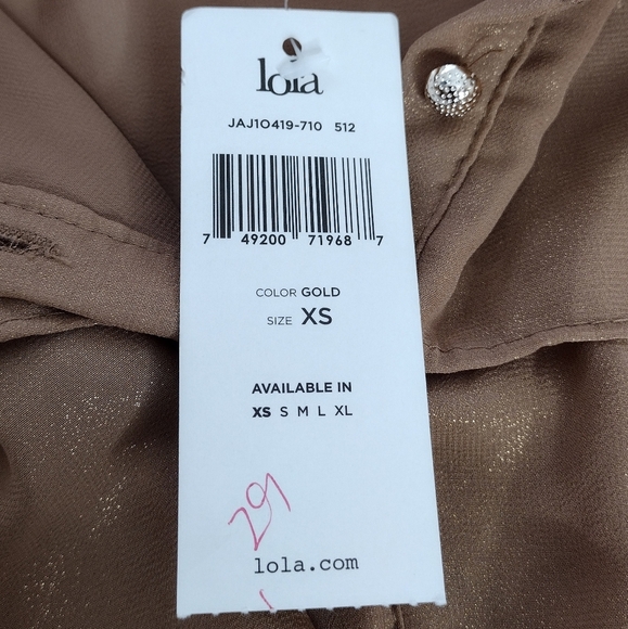 NWT Lola Women's Button Down Blouse - Picture 10 of 14